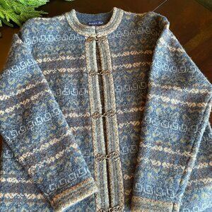 Vintage Eagle Eye Wool Fair Isle Cardigan Size S